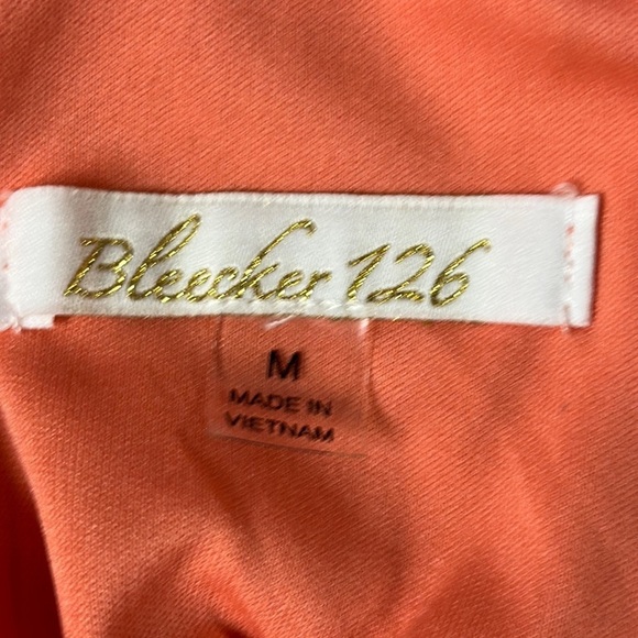 Bleecker 126 Ruffled High Neck Tiered Swing Dress, Medium  orange/salmon - Picture 2 of 11